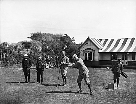 维多利亚时代风格,打高尔夫,高尔夫球杆,萨默塞特,1898年,艺术家,未知