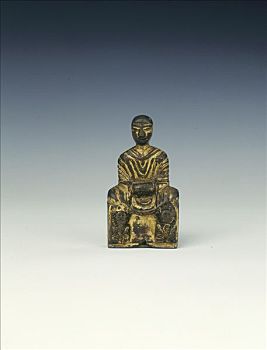 镀金,青铜,佛,坐,时期,中国,5世纪,广告,艺术家,未知