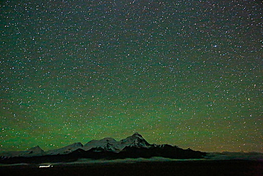 雪山和星空