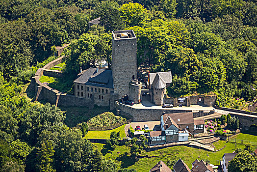 城堡,遗址,高,中世纪,山顶,地区,鲁尔区,北莱茵威斯特伐利亚,德国