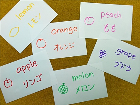 语言文字,学习卡片,日本