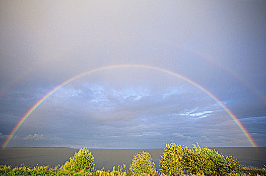 彩虹,上方,温尼伯湖,省立公园,曼尼托巴,加拿大