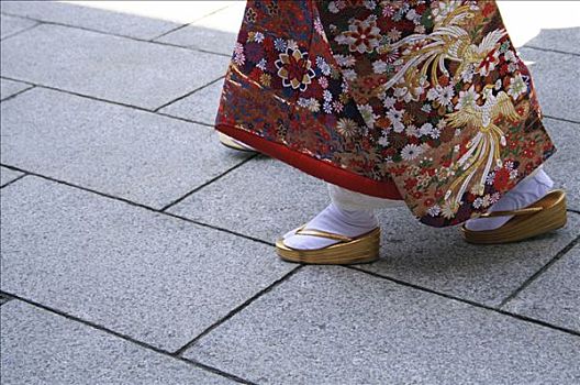 脚,传统,衣服,新娘,东京,日本