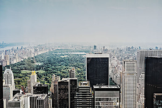 中央公园,围绕,摩天大楼,纽约,美国