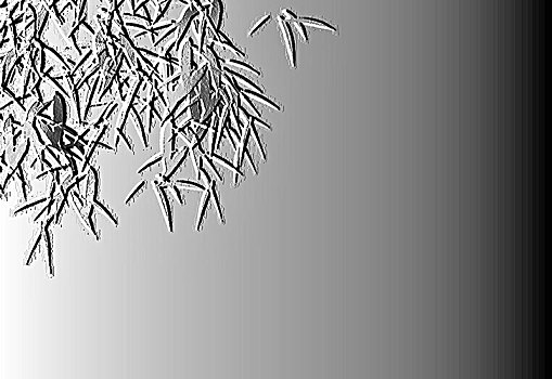 纯银质感浮雕风格,竹叶背景素材
