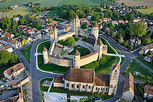法国,旅游,城堡,13世纪,中世纪,纪念建筑,历史,航拍