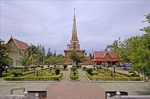 查隆寺,庙宇,普吉岛,泰国