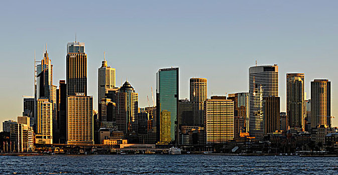 风景,悉尼,小湾,环形码头,港口,天际线,中央商务区,新南威尔士,澳大利亚