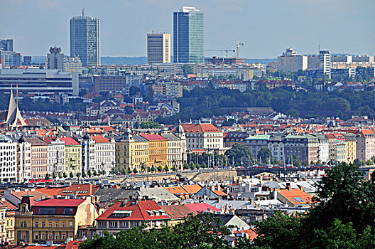 老城,布拉格,世界遗产,新城,背影,波希米亚,捷克共和国,欧洲
