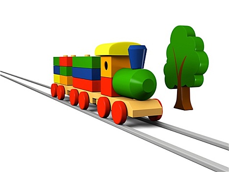 木制玩具,列车,轨道