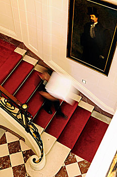 俯视,优雅,楼梯,红地毯