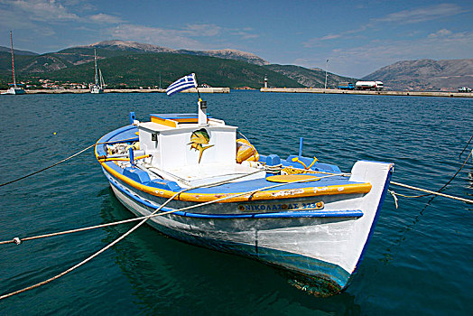 船,港口,拉普兰人,凯法利尼亚岛,希腊
