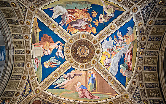 天花板,壁画,梵蒂冈,意大利,欧洲