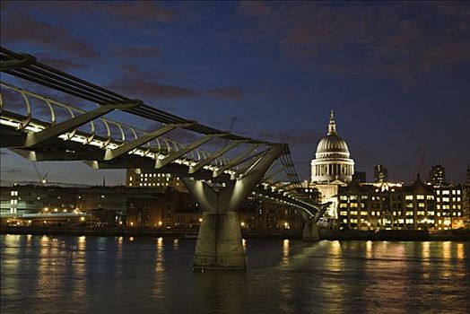 千禧桥,圣保罗大教堂,伦敦