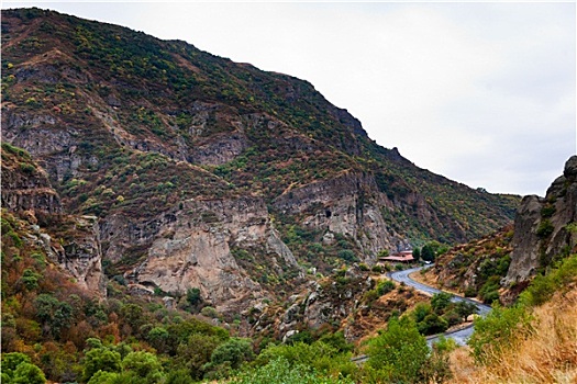 道路,峡谷,河,亚美尼亚