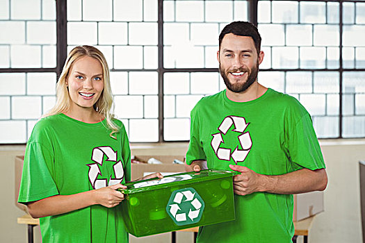 头像,微笑,志愿者,再循环垃圾桶,回收标志,t恤,容器,办公室