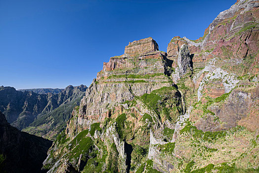 葡萄牙,马德拉岛,山,陡峭,脸