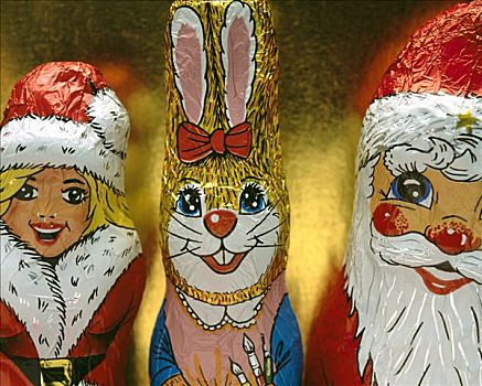 巧克力,圣诞老人,复活节兔子