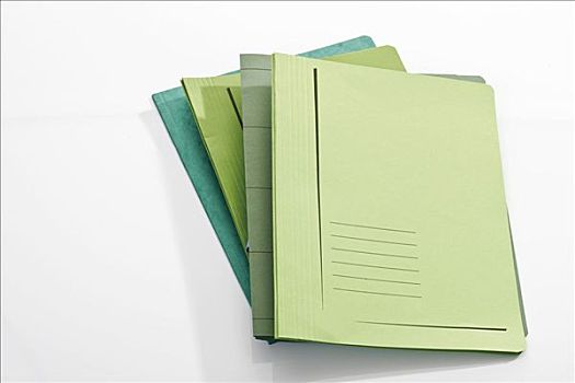 一堆,绿色办公室,文件夹,文件
