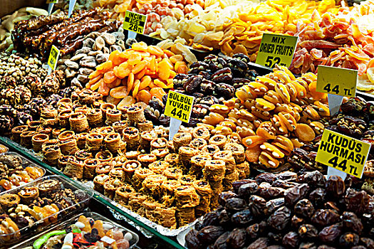 糖果,调味品,集市,伊斯坦布尔,土耳其,亚洲