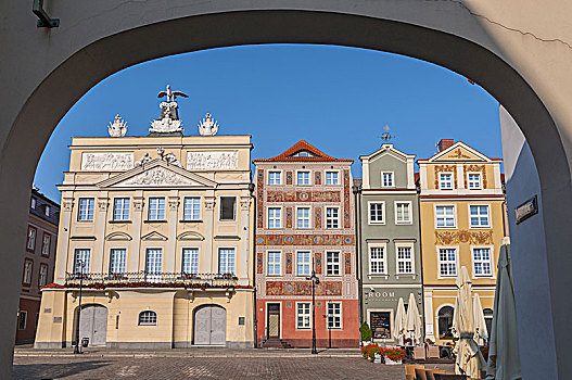 建筑,老,房子,市场,广场,波兹南,波兰
