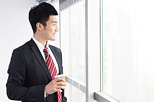 英俊,亞洲,商務,男人,現代辦公室