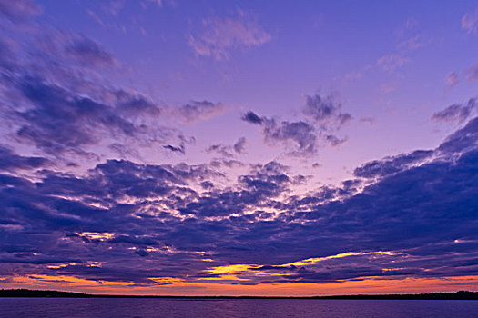 日落,上方,海洋,爱德华王子岛,加拿大