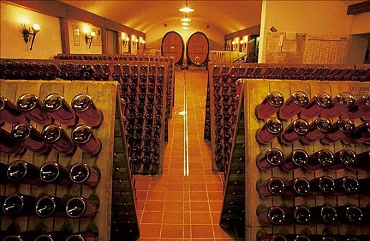 葡萄酒瓶,地窖,木质,葡萄酒桶,黑森林地区,巴登符腾堡,德国,欧洲