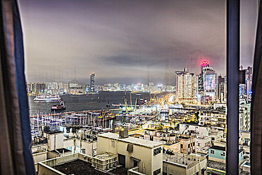 城市,窗户,香港,中国