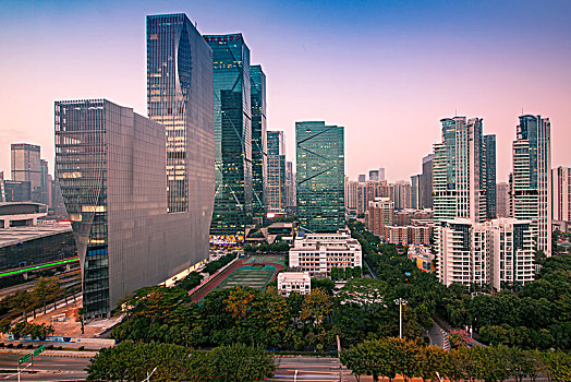 中国广东深圳福田中心区都市夜景