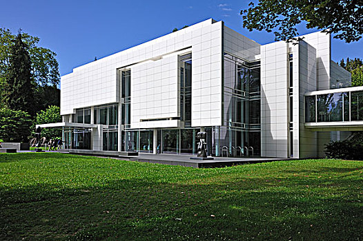 博物馆,2004年,正面,两个,雕塑,琼,小径,巴登巴登,巴登符腾堡,德国,欧洲