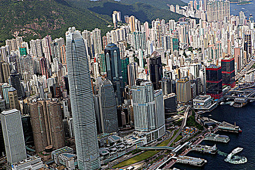 航拍,俯视,中心,上环,香港