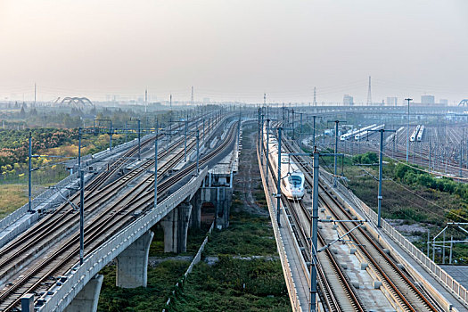 上海,高铁,站台,和谐号,列车