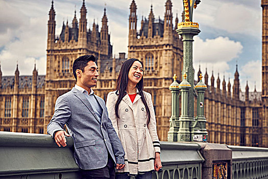 年轻,日本,情侣,观光,伦敦