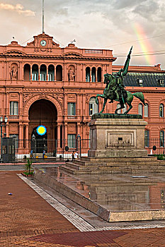 玫瑰宫,粉色,房子,座椅,阿根廷,政府,办公室,总统,彩虹,布宜诺斯艾利斯,南美