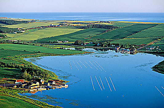 俯视,法国河,爱德华王子岛,加拿大