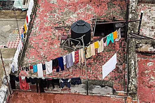 古巴,哈瓦那,屋顶,洗衣服