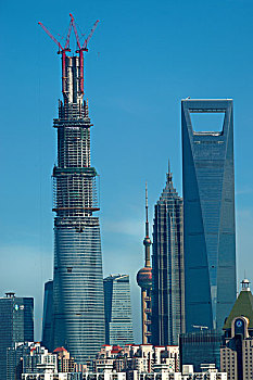 上海城市景观-陆家嘴地区商务楼建筑