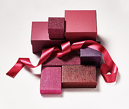 静物,礼盒,红色,彩色,紫色,环