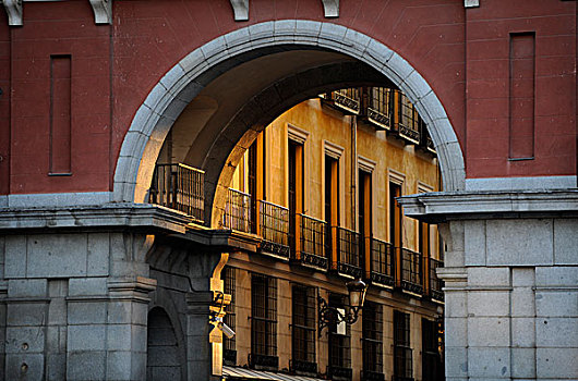 拱道,马约尔广场,马德里,西班牙,欧洲