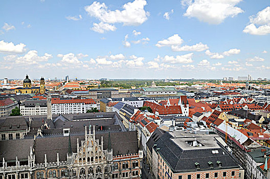 风景,尖顶,教堂,北方,慕尼黑,巴伐利亚,德国,欧洲