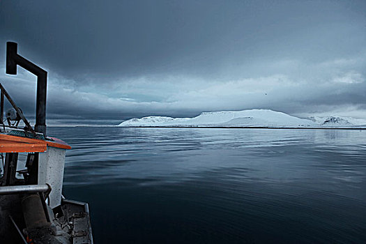 船,海洋,冬天,冰岛