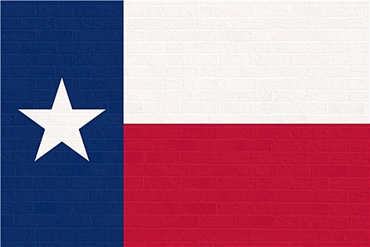 德克萨斯,旗帜,砖墙