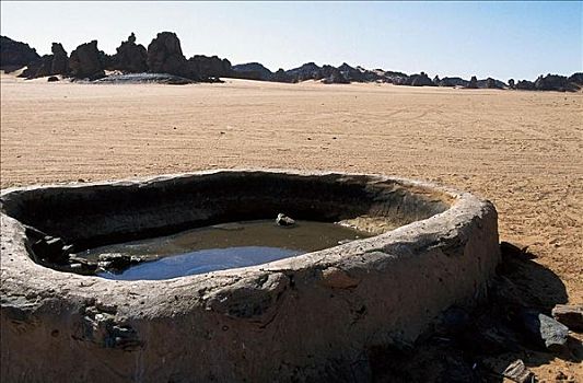 沙漠,石头,干燥,阿卡库斯,撒哈拉沙漠,利比亚,非洲