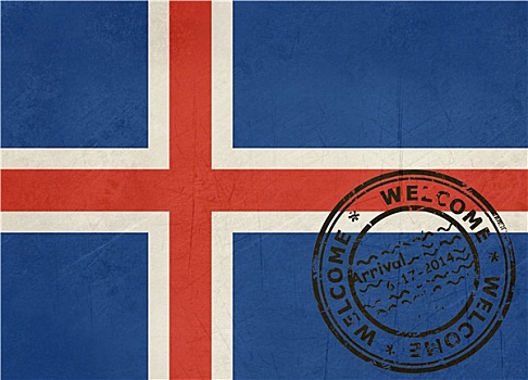 欢迎,冰岛,旗帜,护照