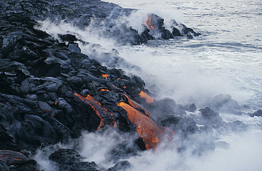 夏威夷火山国家公园,火山岩,海洋