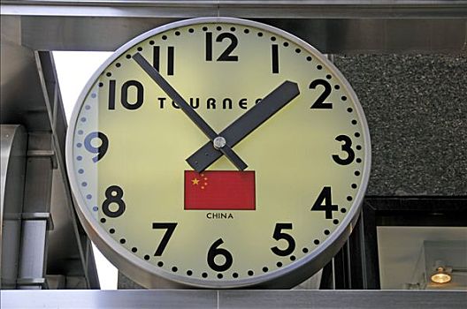 钟表,展示,时间,香港,中国,曼哈顿,纽约,美国