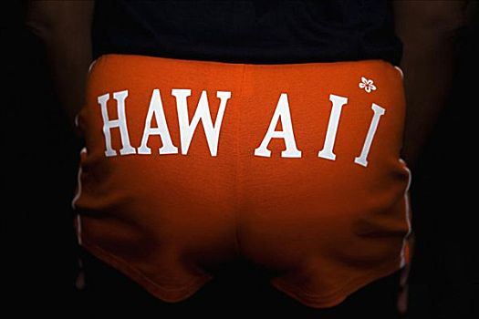 一个人,穿,短裤,夏威夷