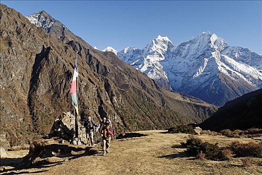 跋涉,山谷,萨加玛塔国家公园,昆布,尼泊尔