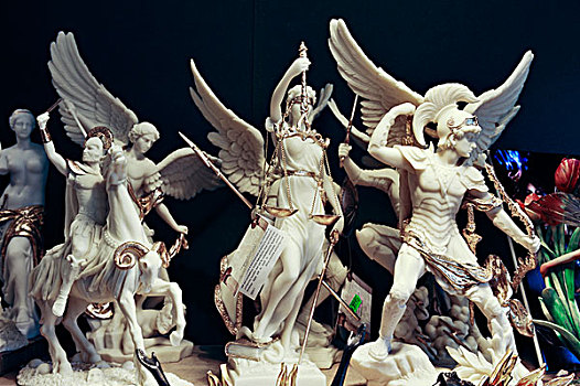 塑像,天使,勇士,市场,慕尼黑,巴伐利亚,德国,欧洲